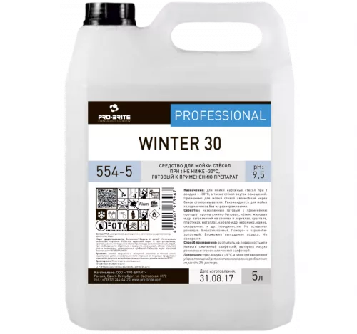554-5 Pro-Brite Winter 30 Средство для мойки стёкол при температурах не ниже -30°С, 5 л