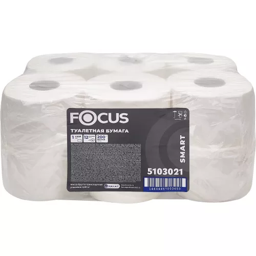 5103021 Focus Smart Jumbo Туалетная бумага 1сл. (12рул*200м)