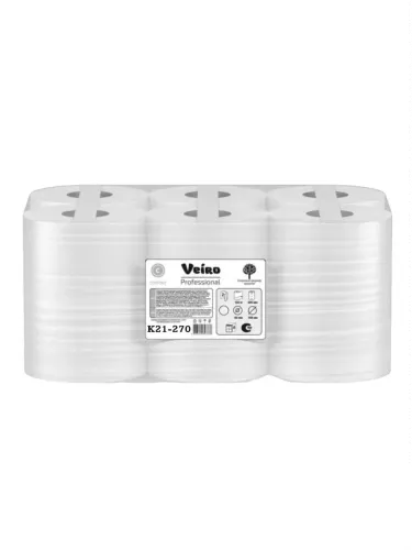 K31-270 Veiro Professional Lite бумажные полотенца в рулонах,1сл.,270м.,шир200мм.,6рул*упак., вт38мм