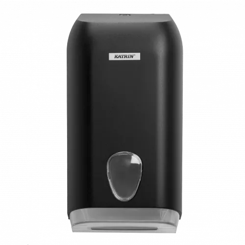 92605_katrin_folded_toilet_tissue_dispenser_black_front
