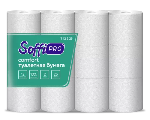 10900982 SoffiPro Туалетная бумага 2сл 25м (8пач*12рул)